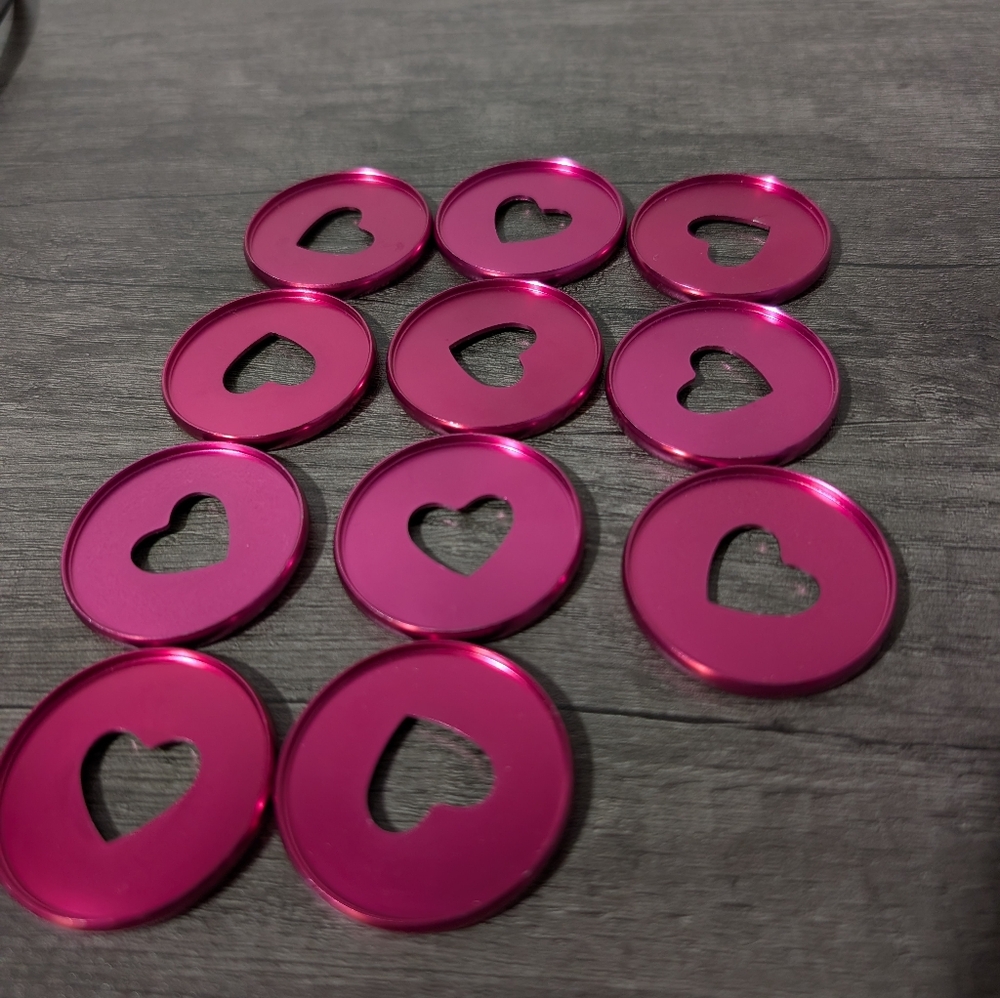 Happy Planner Hot Pink Metal Expander Heart Cutout Discs